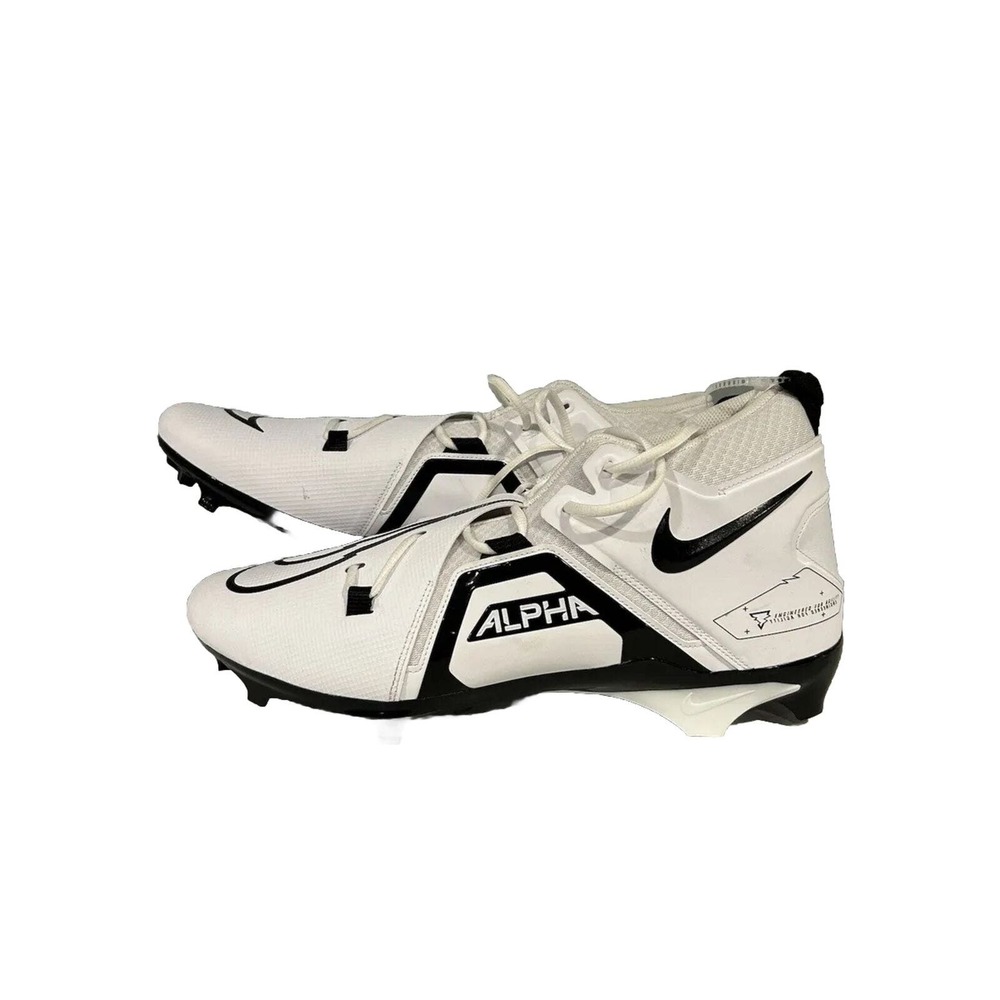 Nike Alpha‎ Menace Pro 3 Football Cleats Men's Size 18 White Black CT6649-100